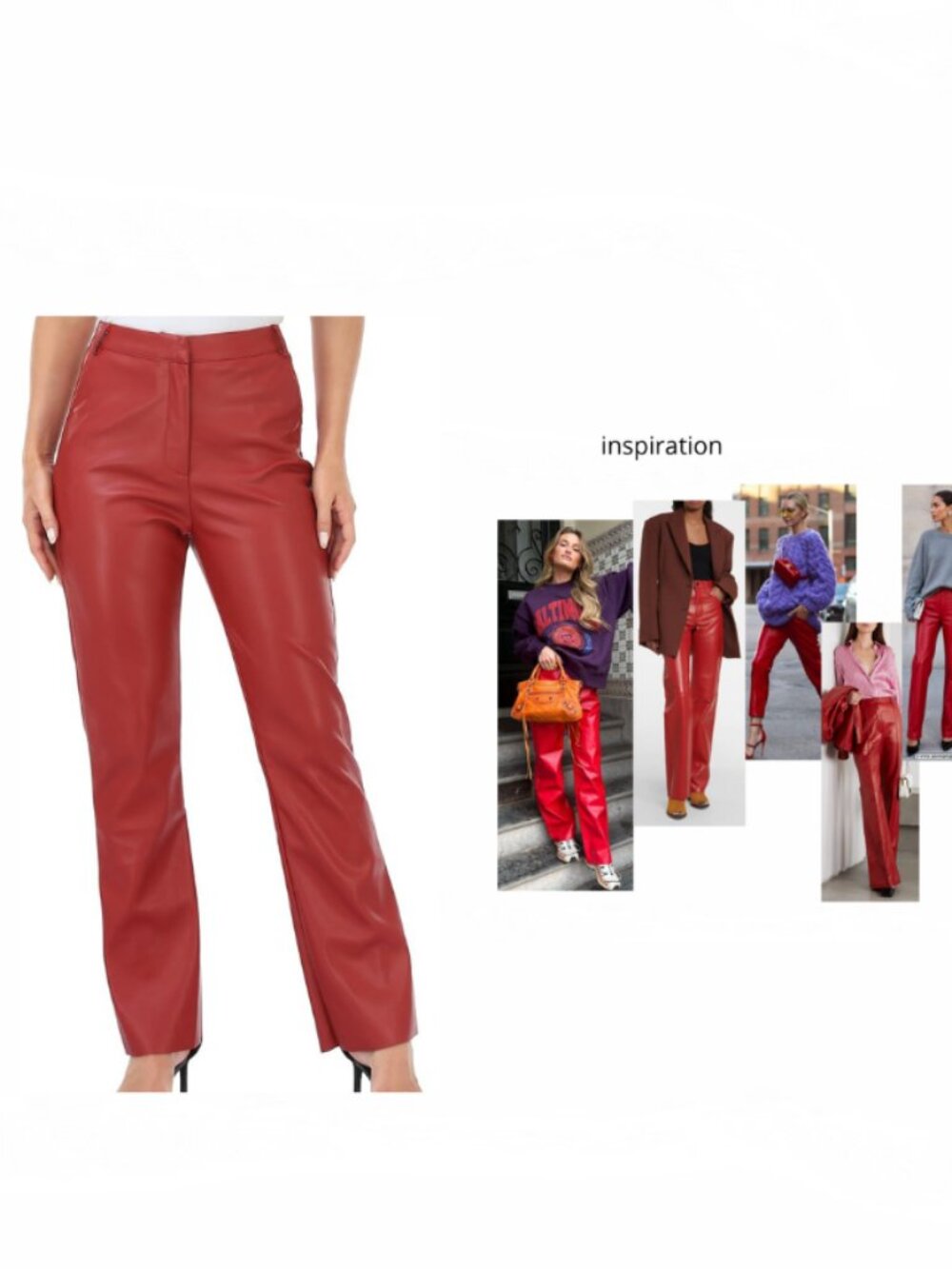 NWOT Red Faux Leather Pants Size Large 10-12